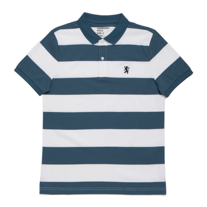 GIORDANO Men's Striped Small Lion Polo