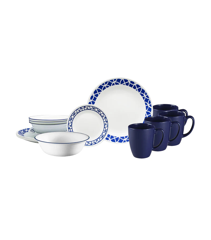 Corelle 16-Piece Classic Set - Cobalt Circles