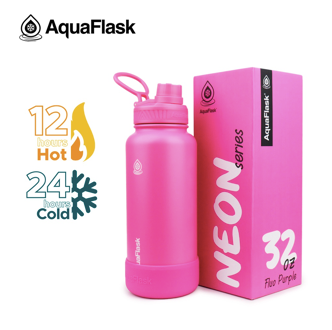 AQUAFLASK 40oz Neon Series Wide Mouth with Vacuum Insulated Stainless Steel Water Flask