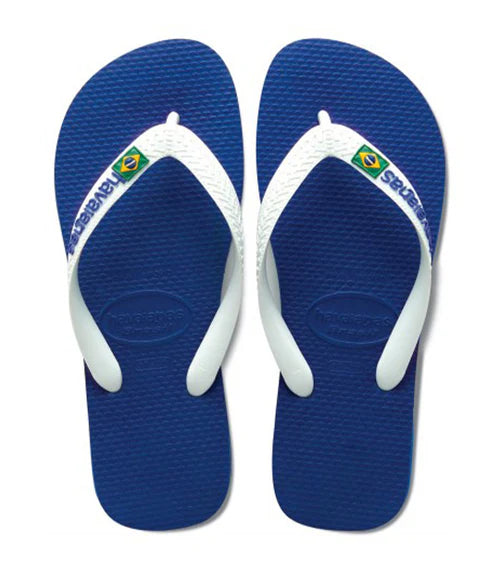 Havaianas Brazil Logo Flip Flops Marine Blue