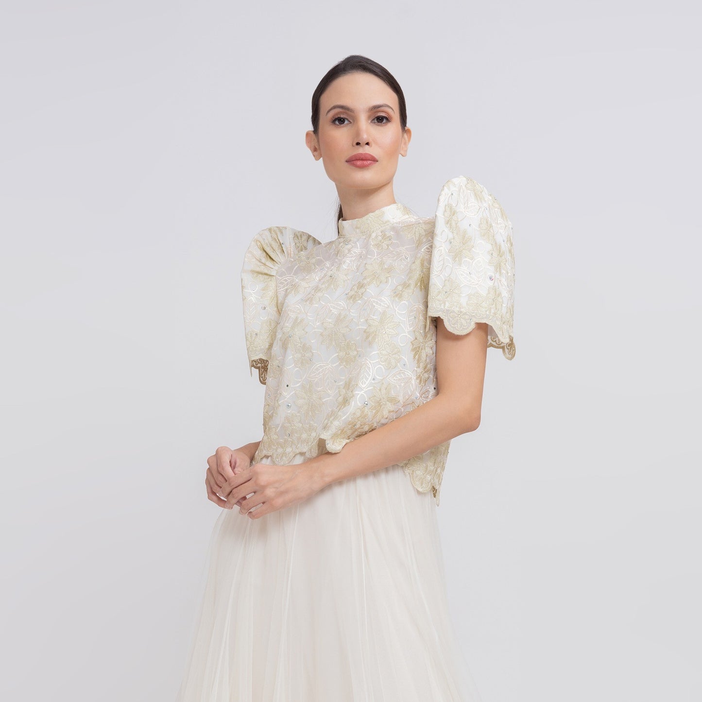 Details Roundneck Terno Top Creme