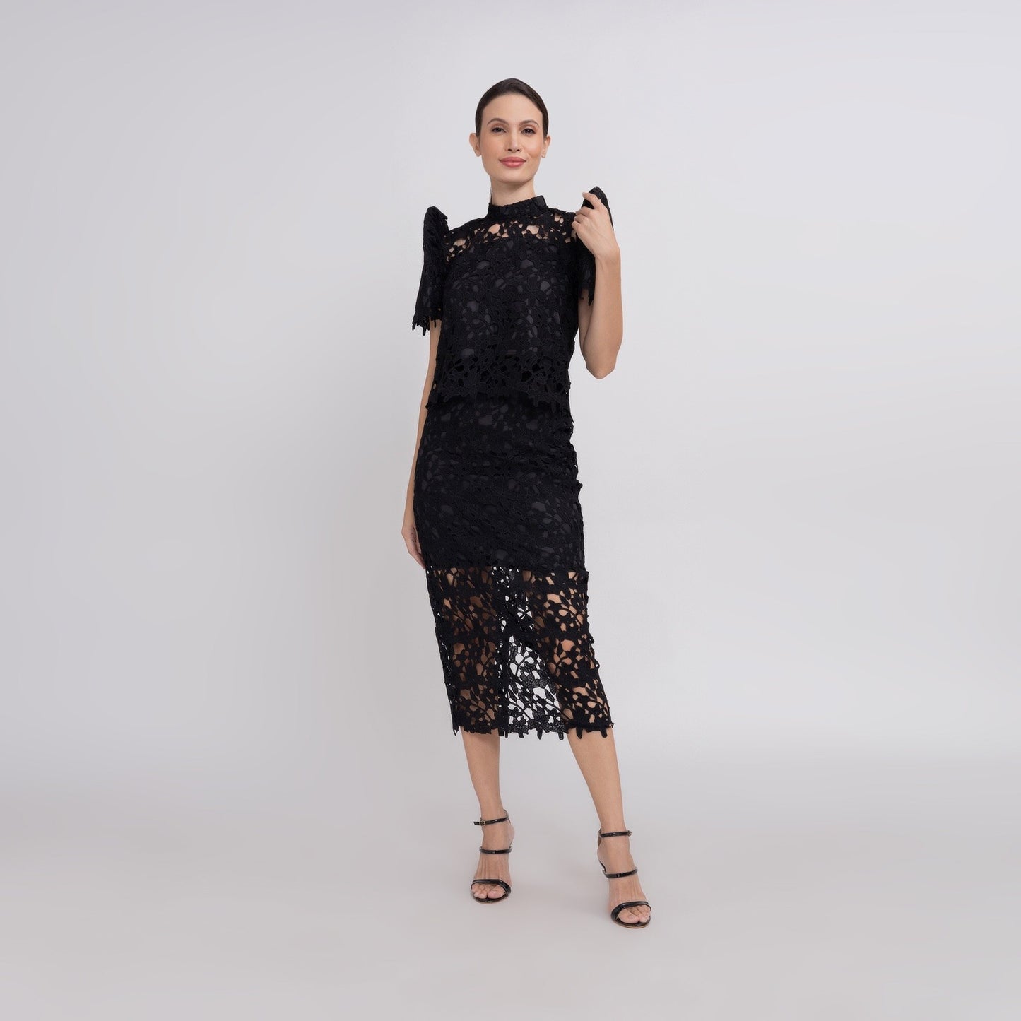 Details Lace Pencil Skirt Back Slit