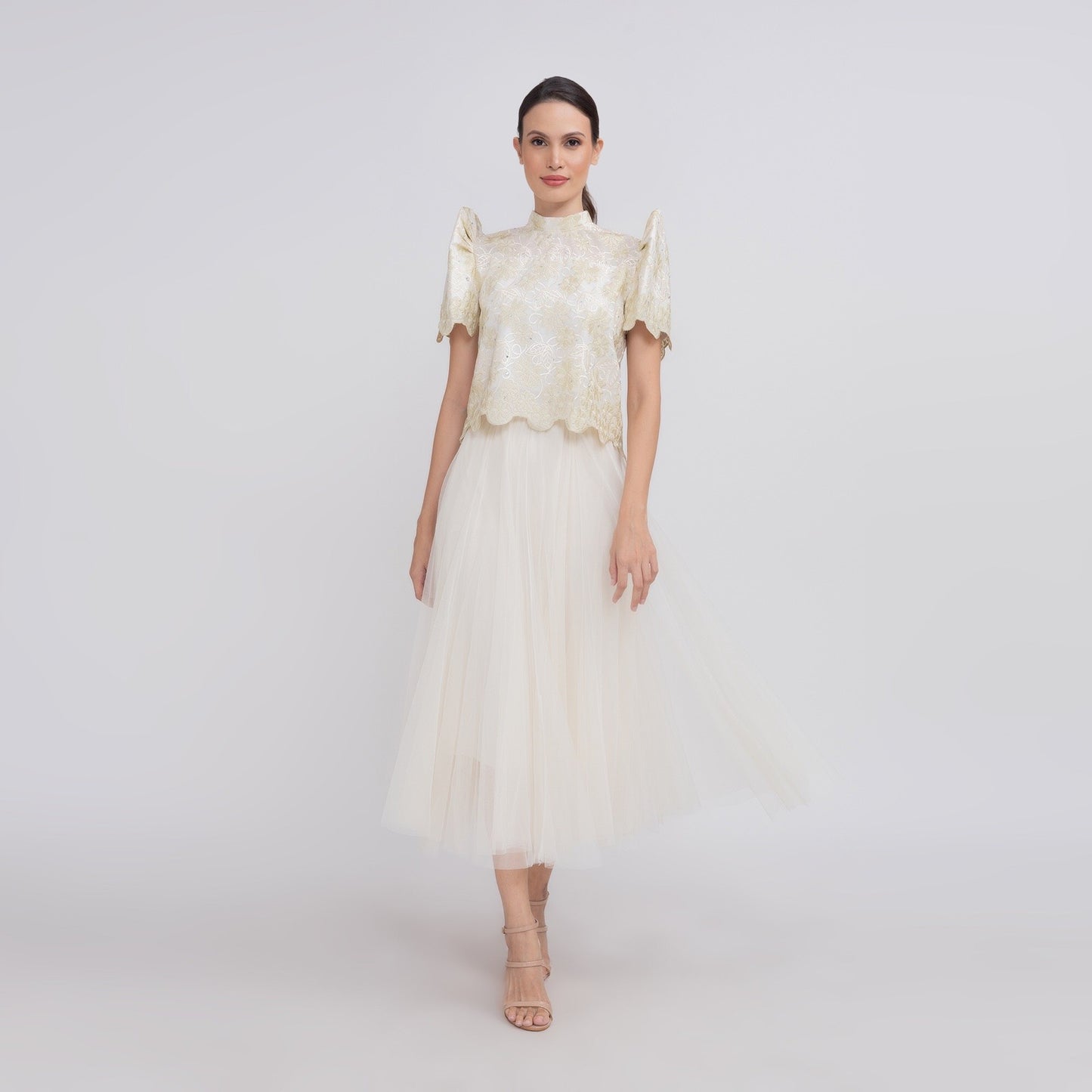 Details Mesh Skirt Creme FS