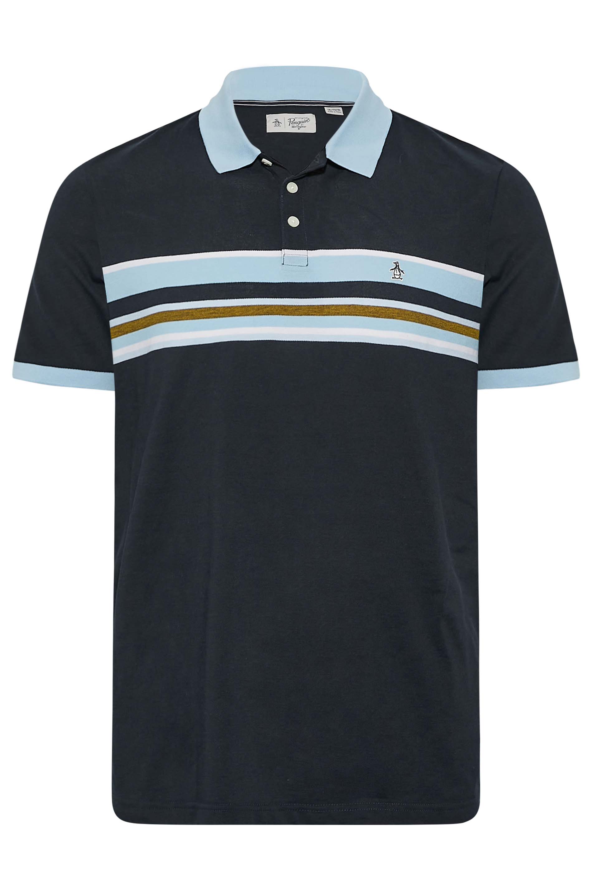 Original Penguin MUNSINGWEAR Big Tall Navy Blue Stripe Polo Shirt Chimes Boutiques