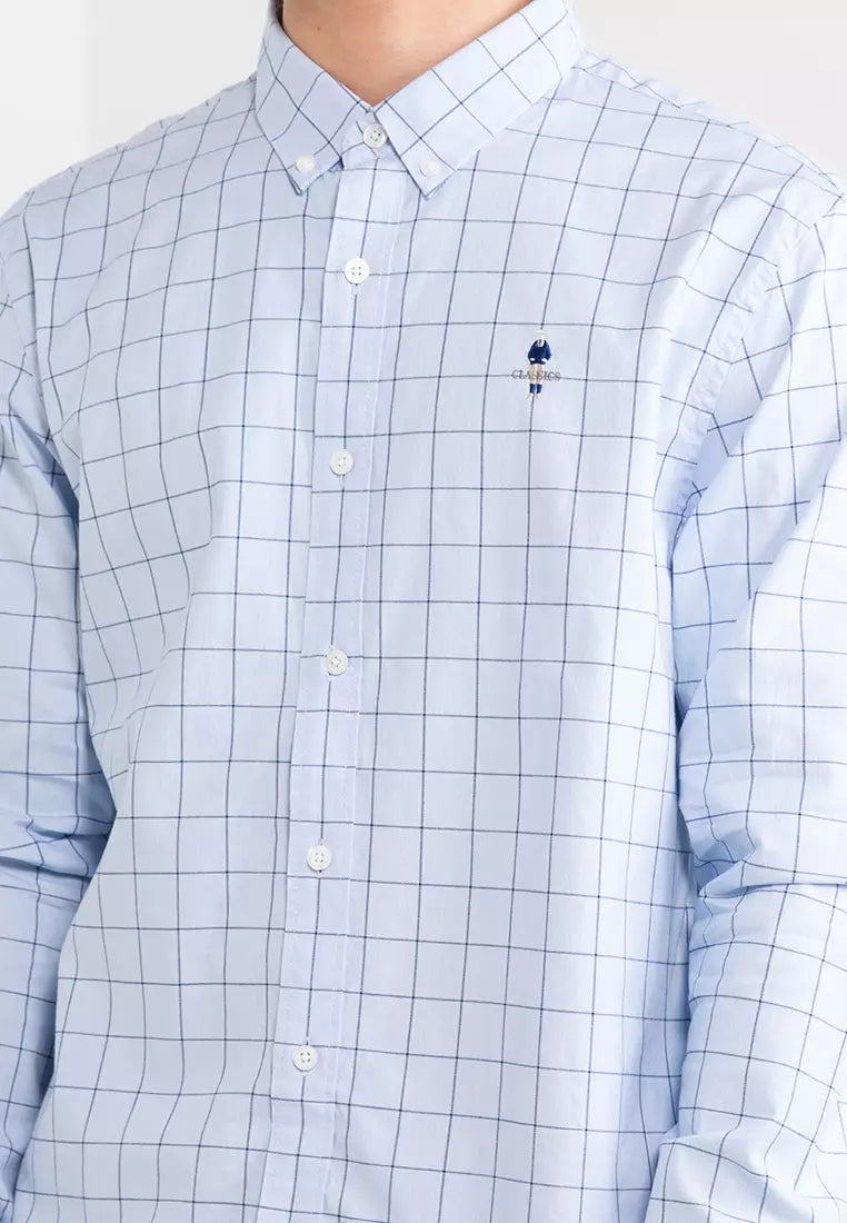 Giordano Men's Stretch Oxford Long Sleeve Shirt