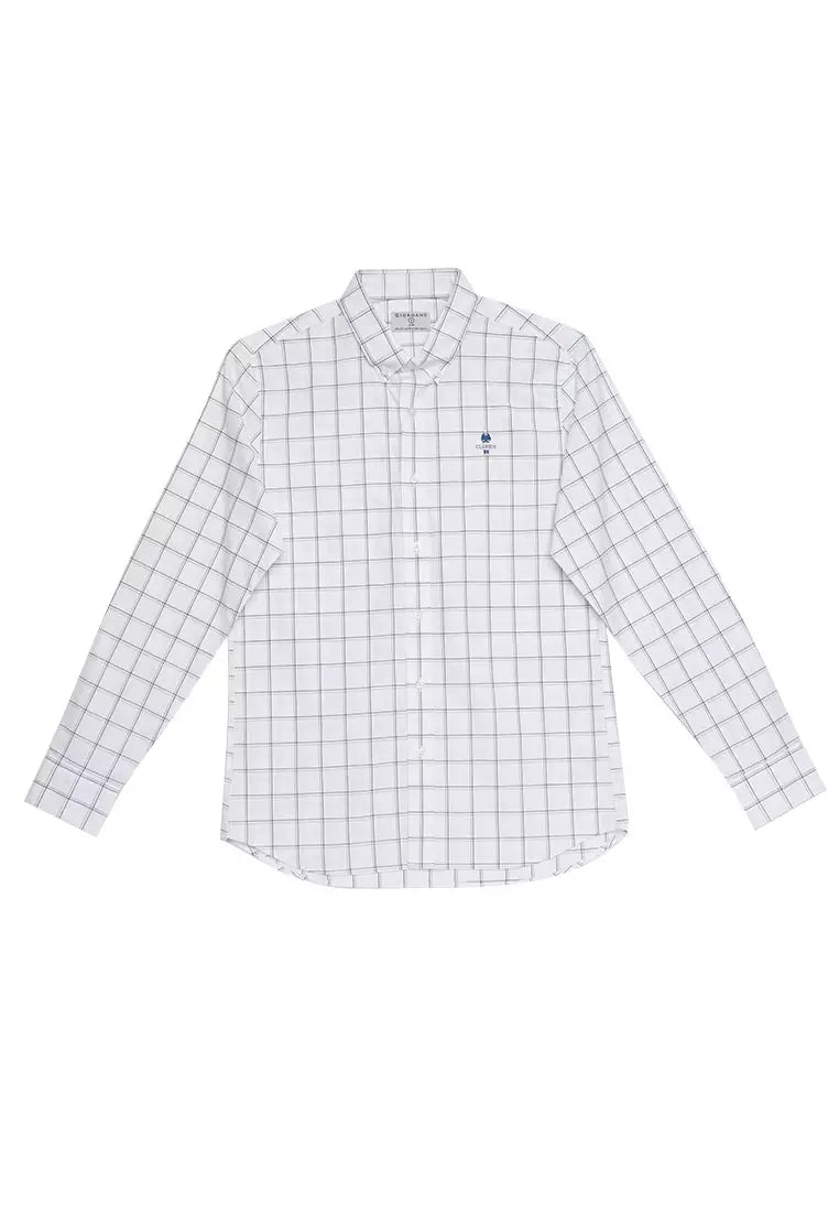 Giordano Men's Stretch Oxford Long Sleeve Shirt