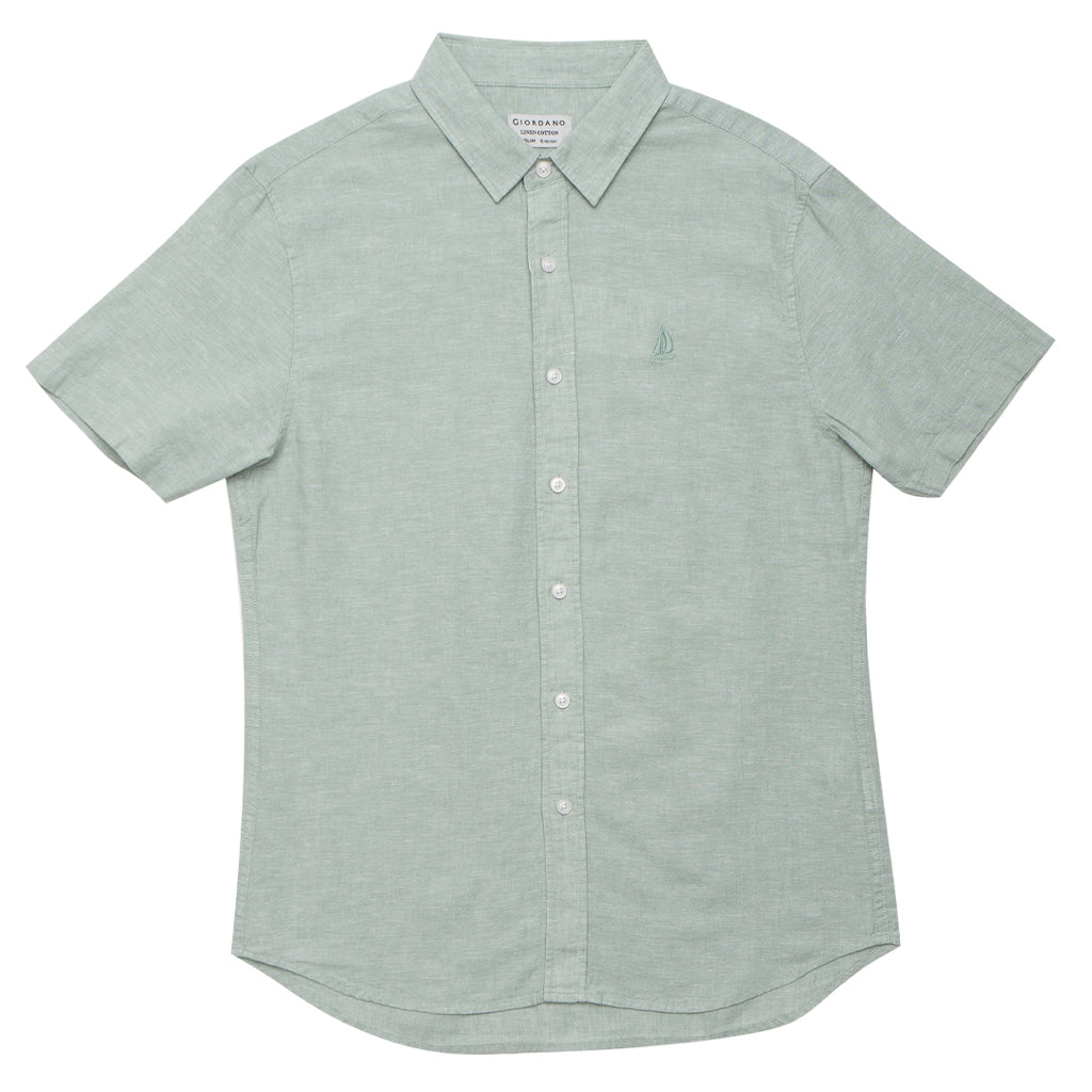 GIORDANO Men's Embroidered Short Sleeves Shirt