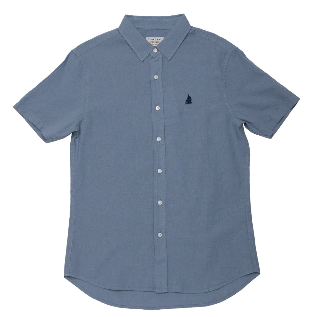 GIORDANO Men's Embroidered Short Sleeves Shirt