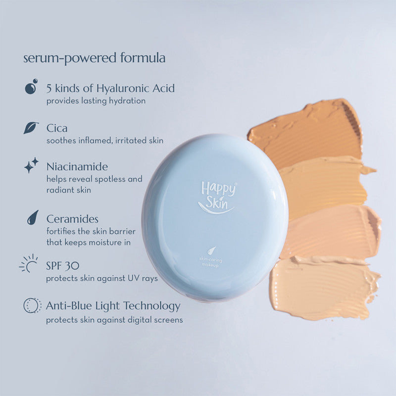 Happy Skin Second Skin Dewy Serum Cushion Foundation Spf30