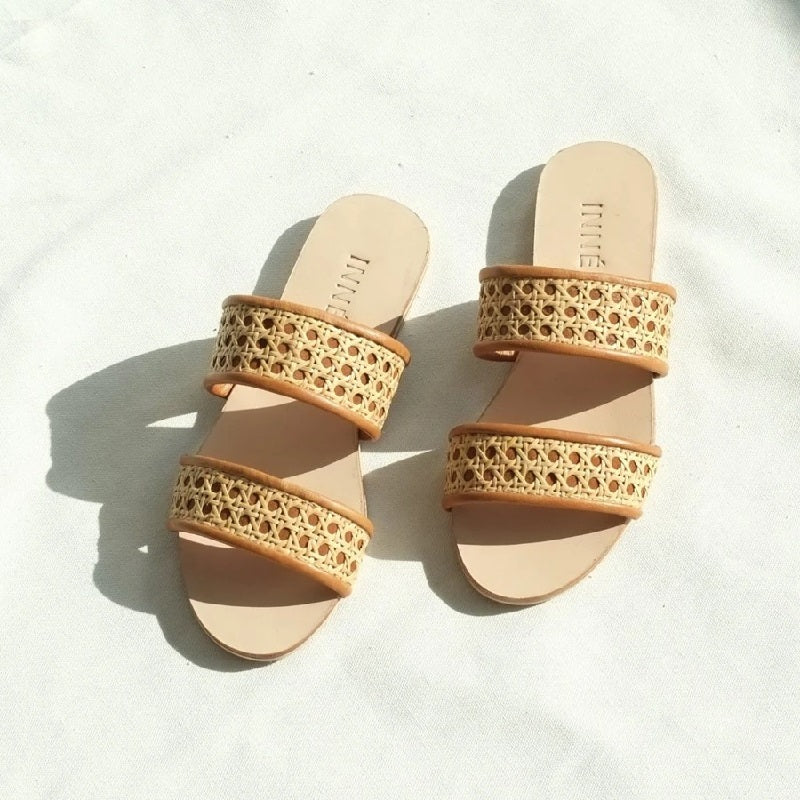 Inne studios Sinta Double Strap Slide - Tan
