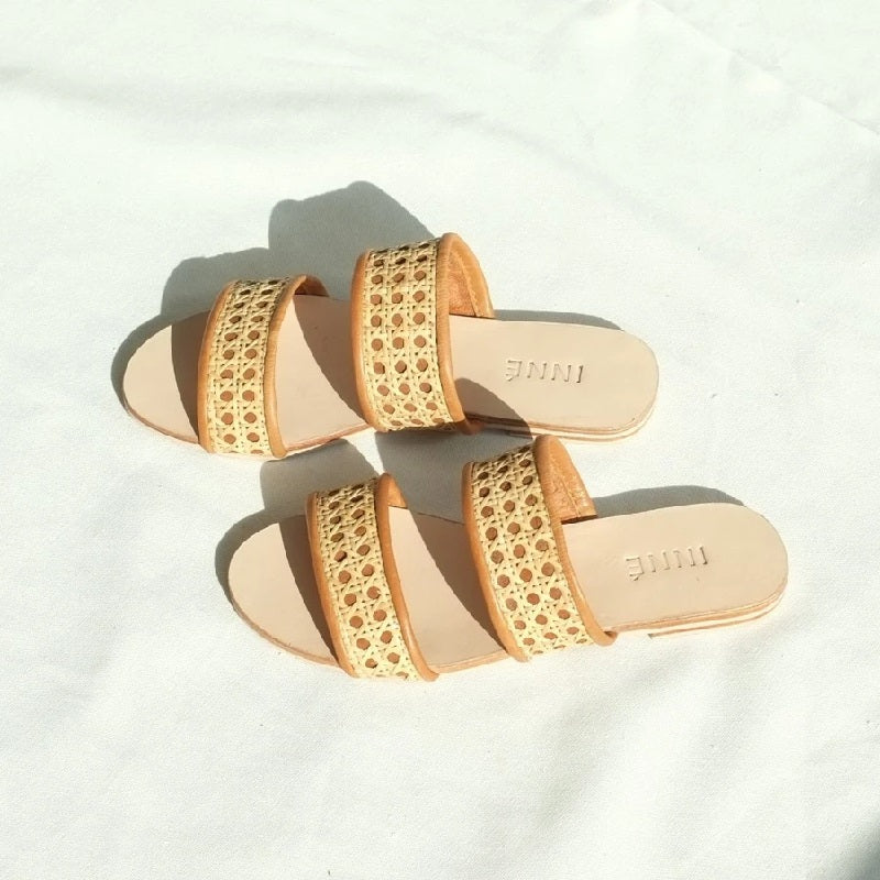 Inne studios Sinta Double Strap Slide - Tan