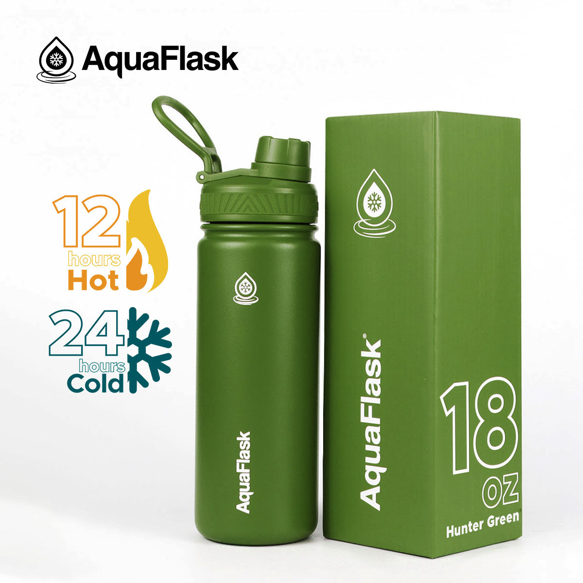 AQUAFLASK (18oz) Wide Mouth w/ Spout Lid - V2