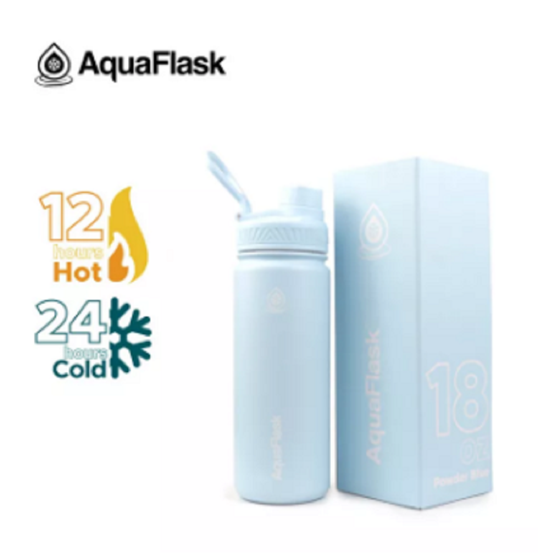AQUAFLASK (18oz) Wide Mouth w/ Spout Lid - V2