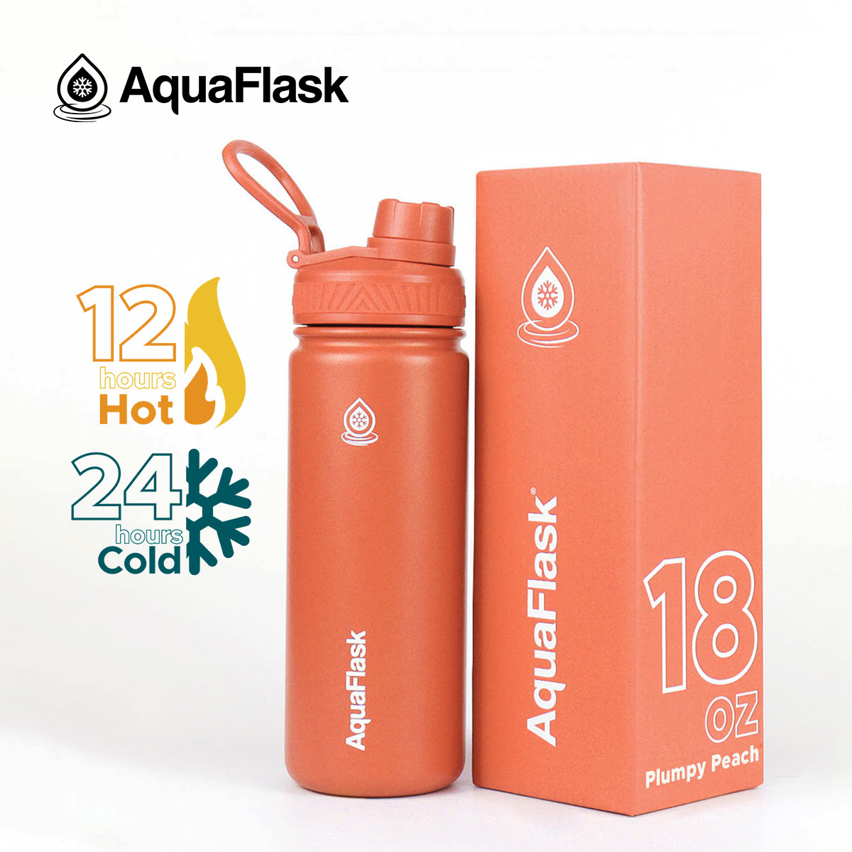 AQUAFLASK (18oz) Wide Mouth w/ Spout Lid - V2