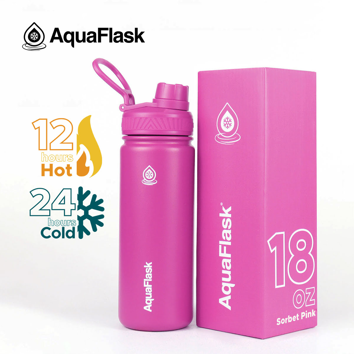 AQUAFLASK (18oz) Wide Mouth w/ Spout Lid - V2