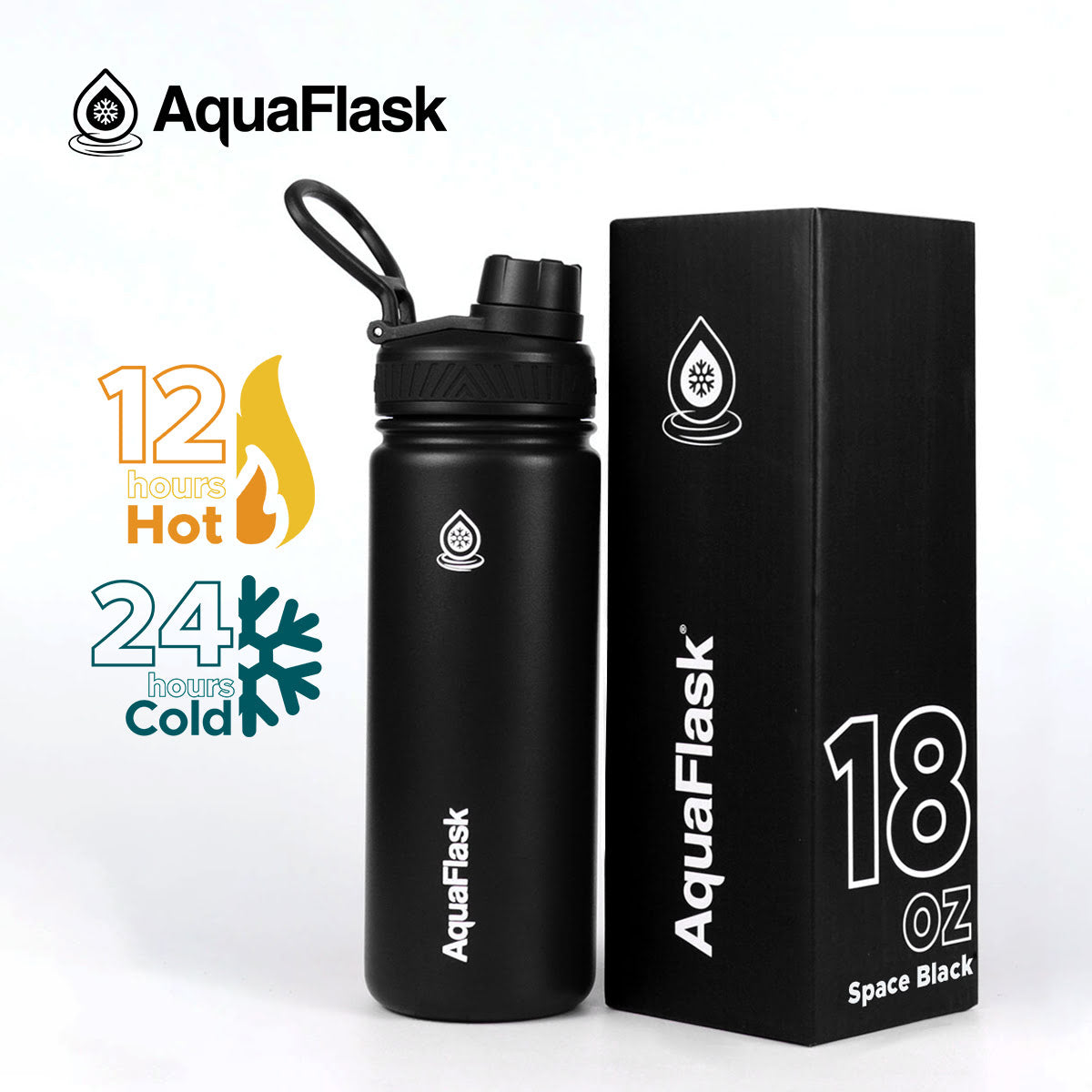AQUAFLASK (18oz) Wide Mouth w/ Spout Lid - V2