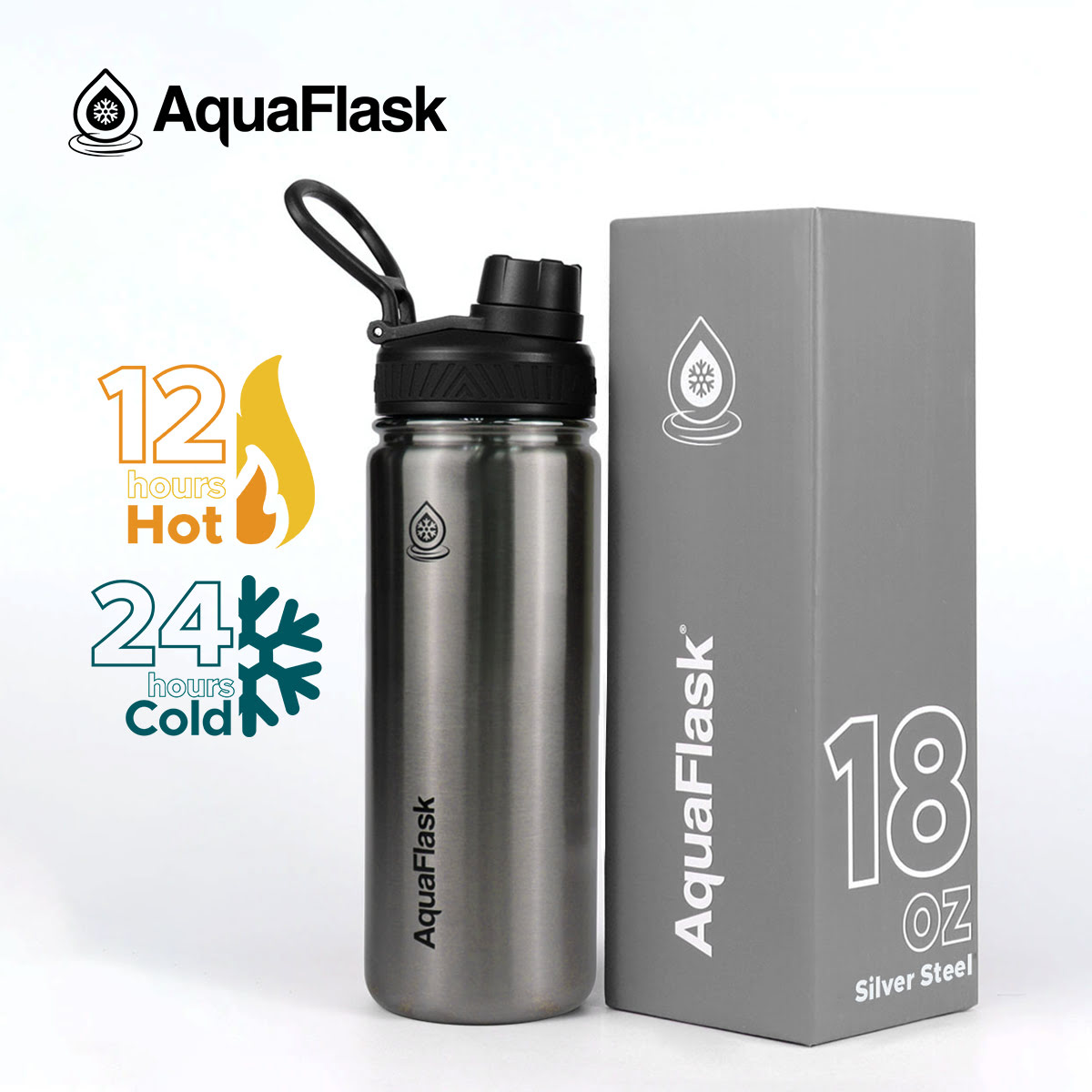 AQUAFLASK (18oz) Wide Mouth w/ Spout Lid - V2