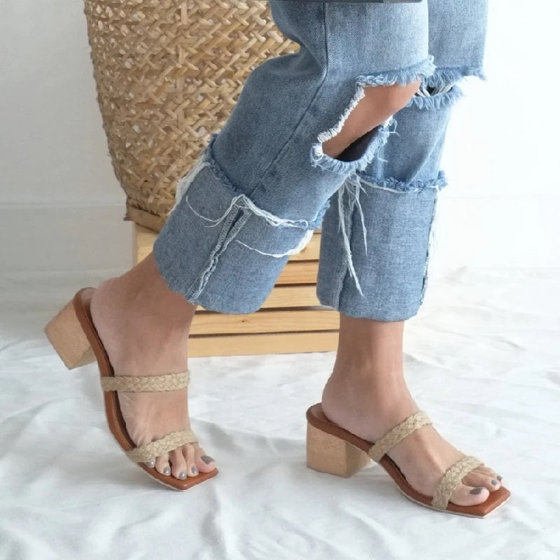 Inne Tania 2-Strap Heel - Natural