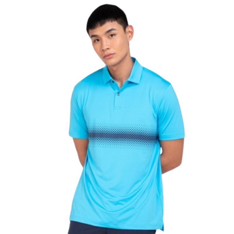 Jack Nicklaus Ombre Geometric Polo Shirt in Mediterranean Sea