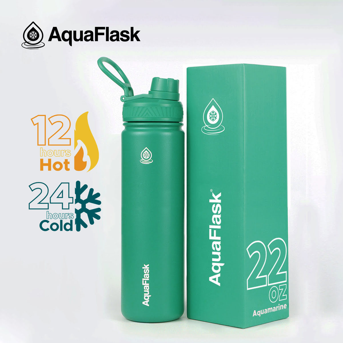 AQUAFLASK (22oz) Wide Mouth w/ Spout Lid - V2