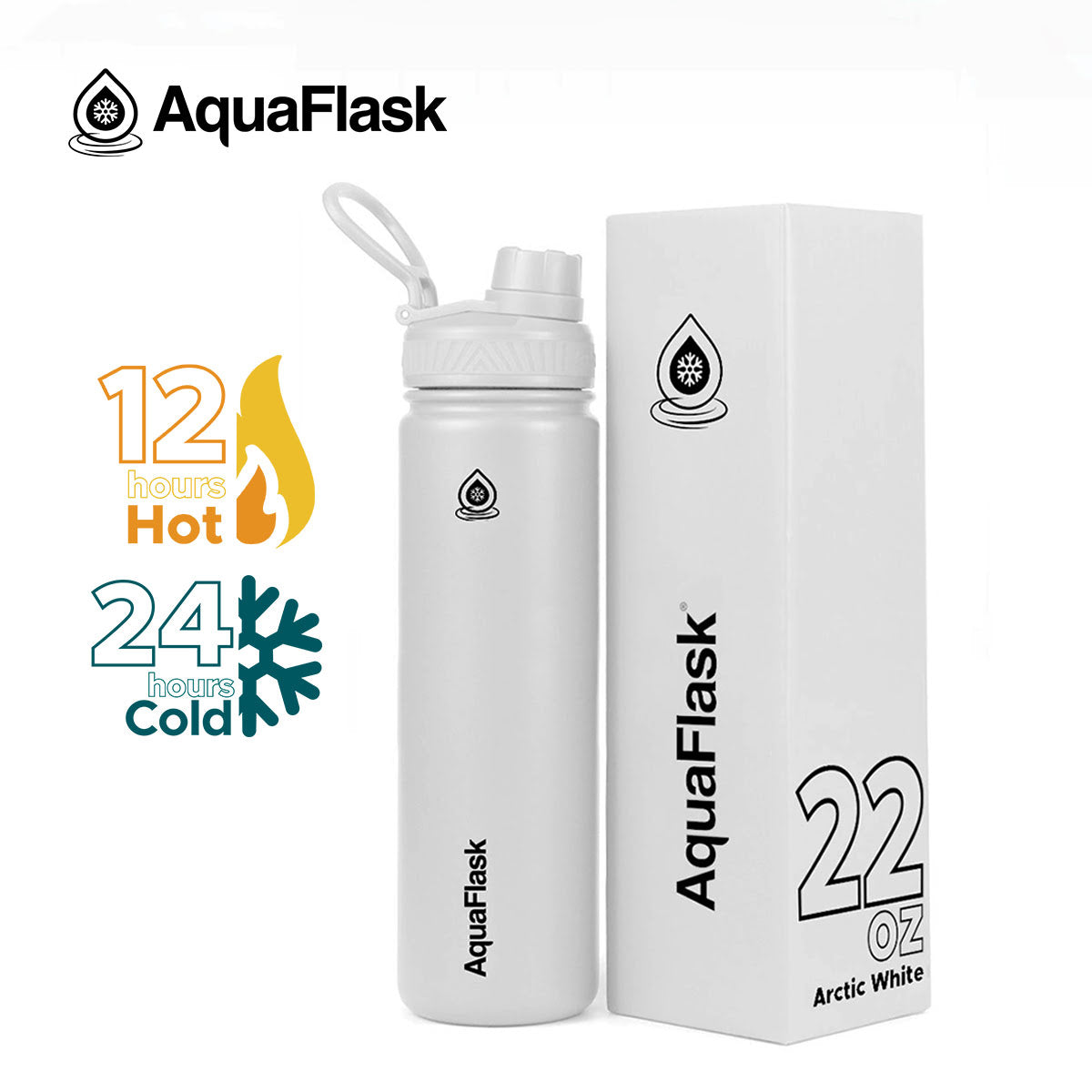 AQUAFLASK (22oz) Wide Mouth w/ Spout Lid - V2
