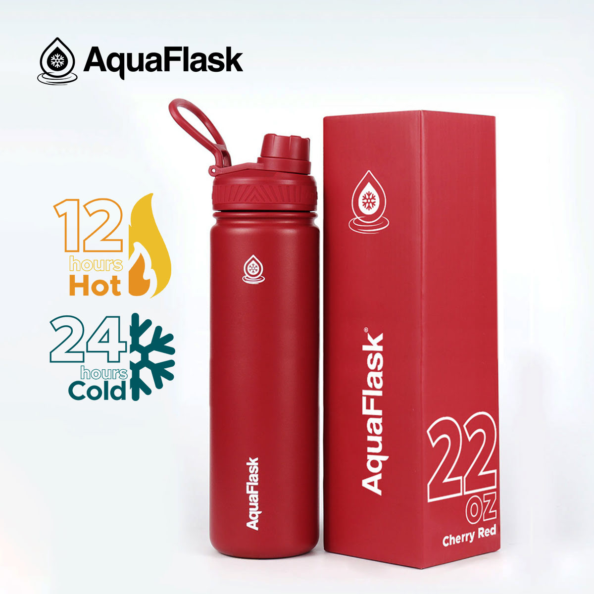 AQUAFLASK (22oz) Wide Mouth w/ Spout Lid - V2