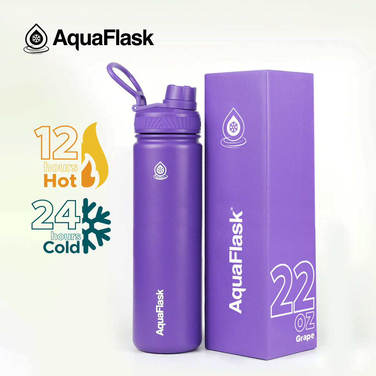 AQUAFLASK (22oz) Wide Mouth w/ Spout Lid - V2