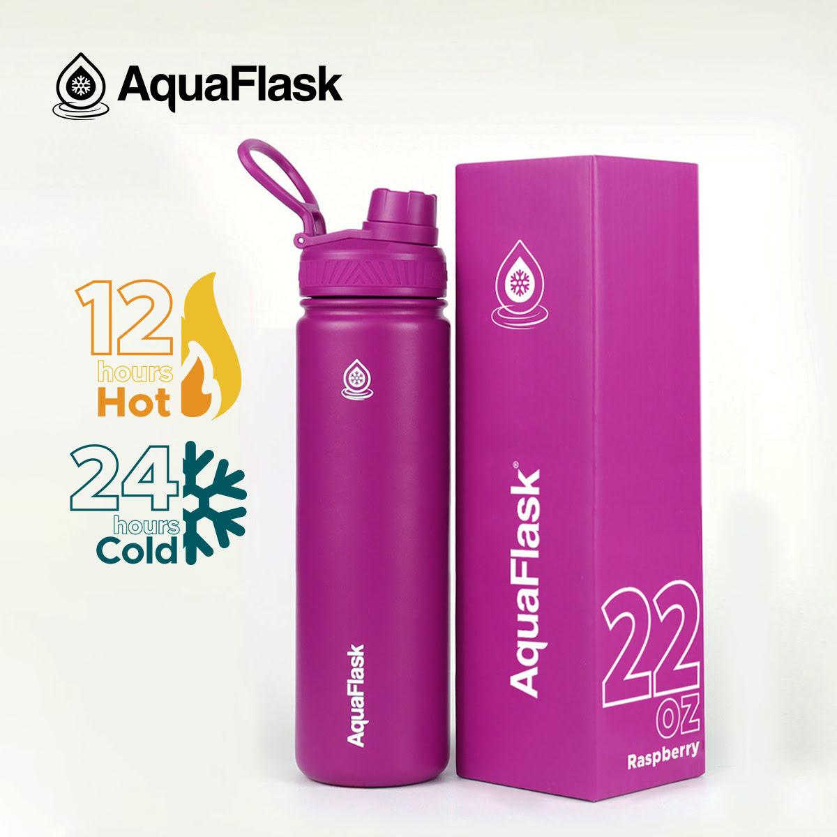 AQUAFLASK (22oz) Wide Mouth w/ Spout Lid - V2