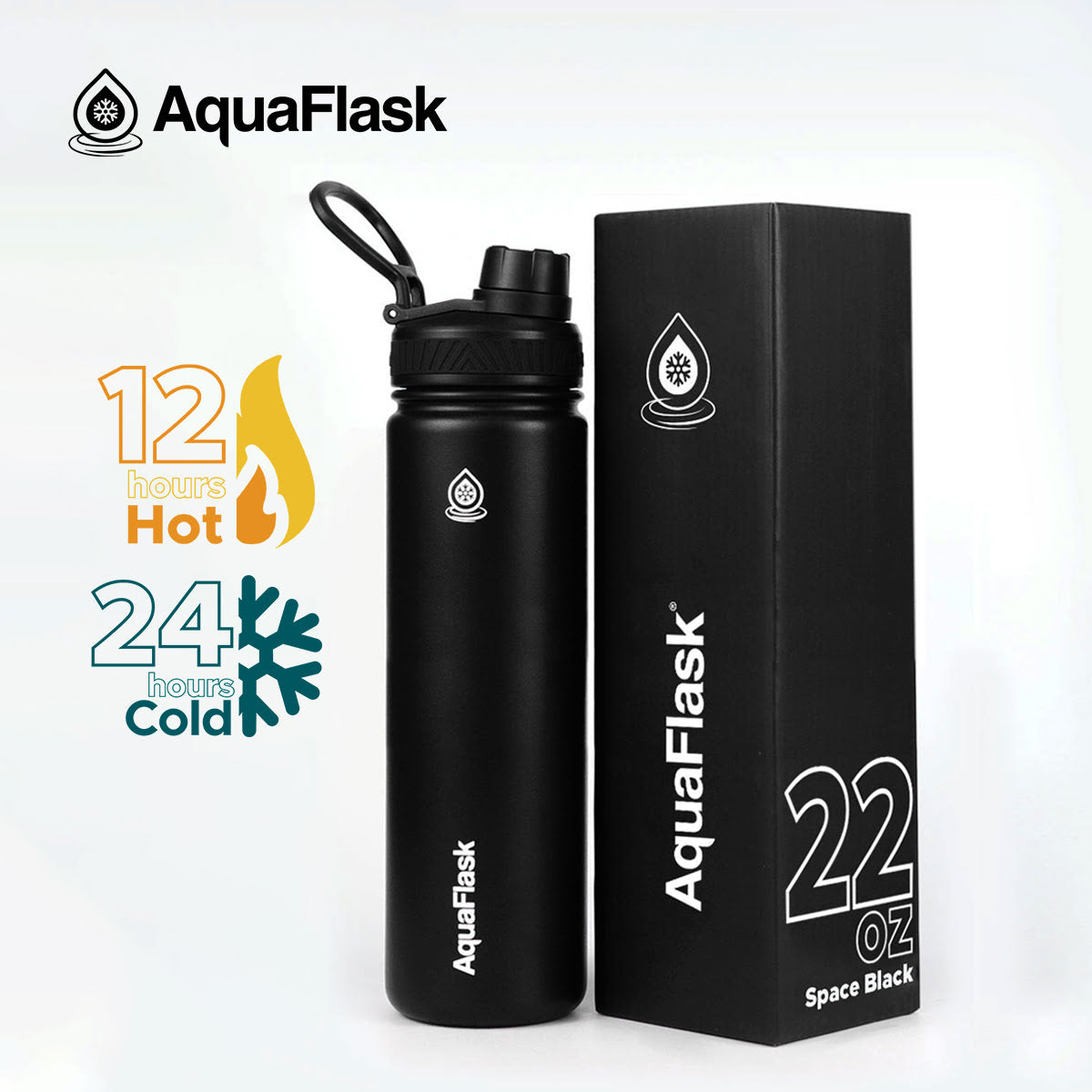 AQUAFLASK (22oz) Wide Mouth w/ Spout Lid - V2
