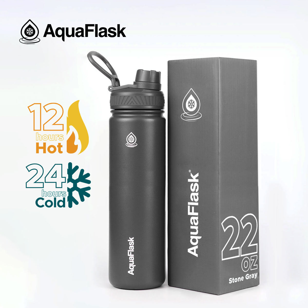 AQUAFLASK (22oz) Wide Mouth w/ Spout Lid - V2
