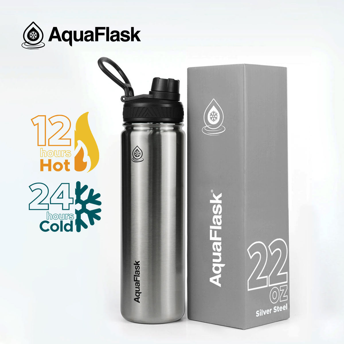 AQUAFLASK (22oz) Wide Mouth w/ Spout Lid - V2
