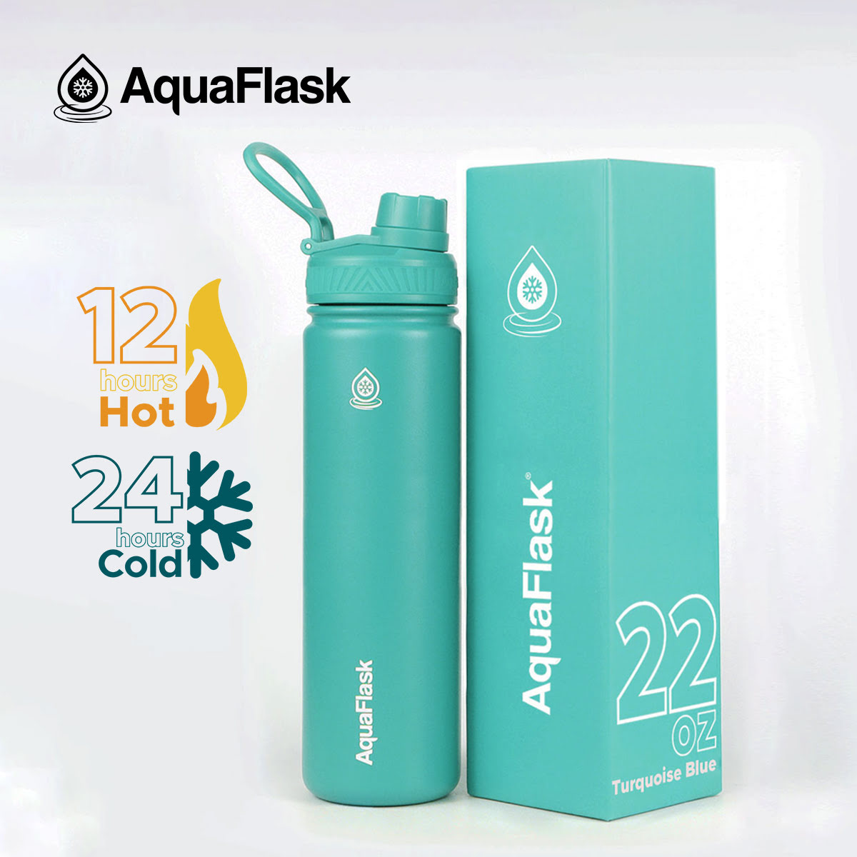 AQUAFLASK (22oz) Wide Mouth w/ Spout Lid - V2