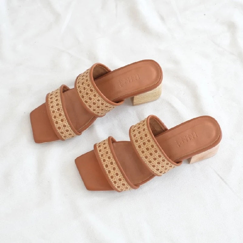 Inne Studios Liria Double Strap Heel - Tan
