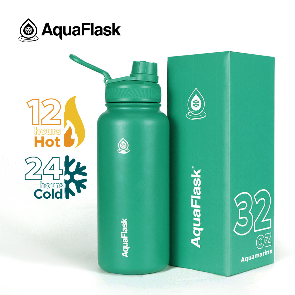 AQUAFLASK (32oz) Wide Mouth w/ Spout Lid - V2