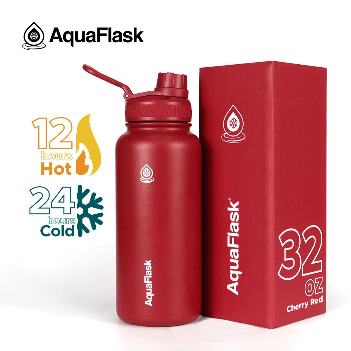 AQUAFLASK (32oz) Wide Mouth w/ Spout Lid - V2