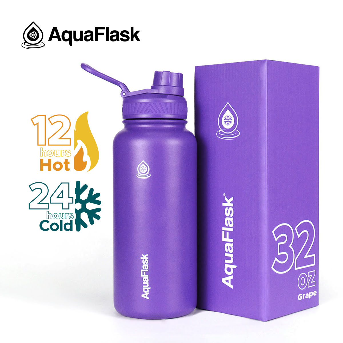 AQUAFLASK (32oz) Wide Mouth w/ Spout Lid - V2