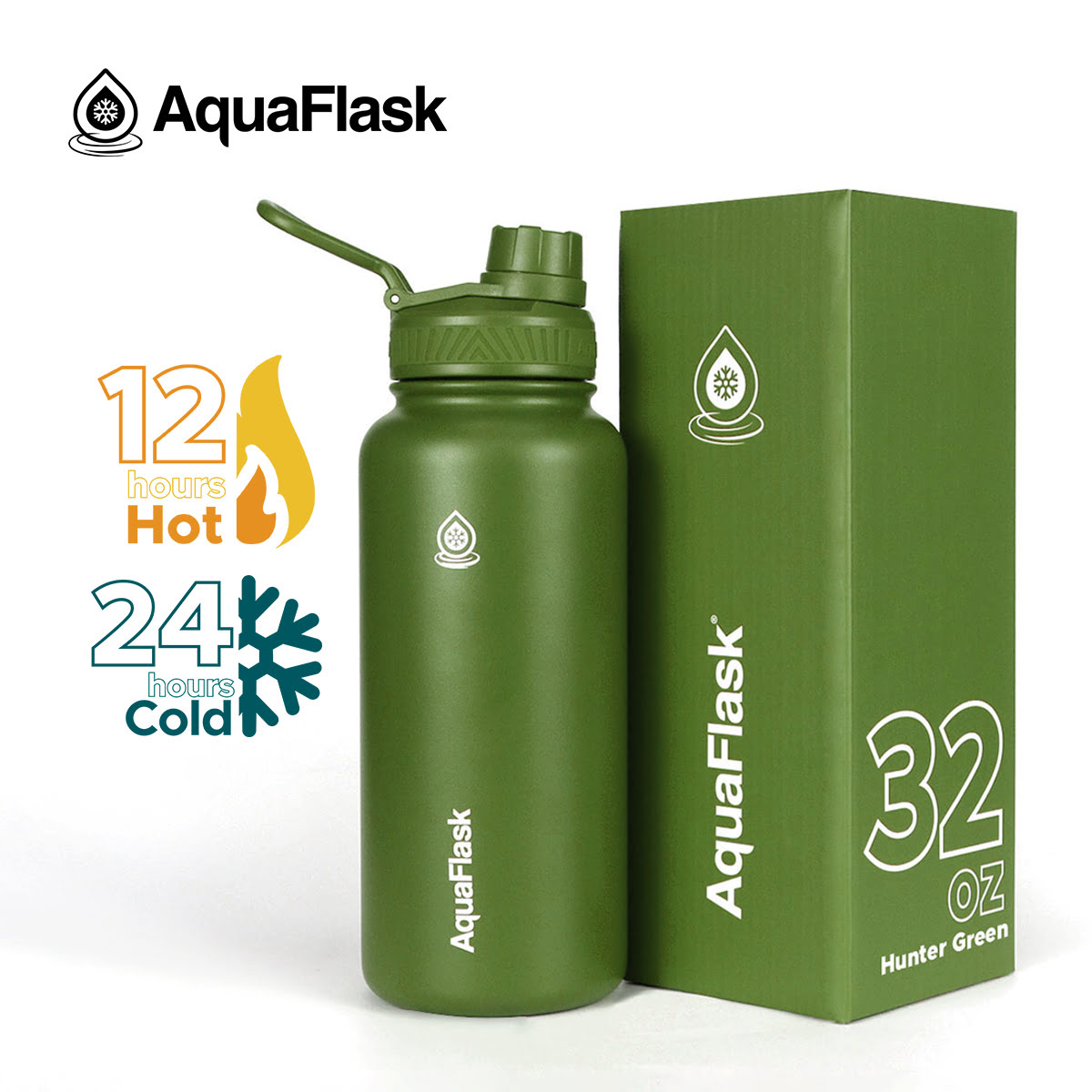 AQUAFLASK (32oz) Wide Mouth w/ Spout Lid - V2