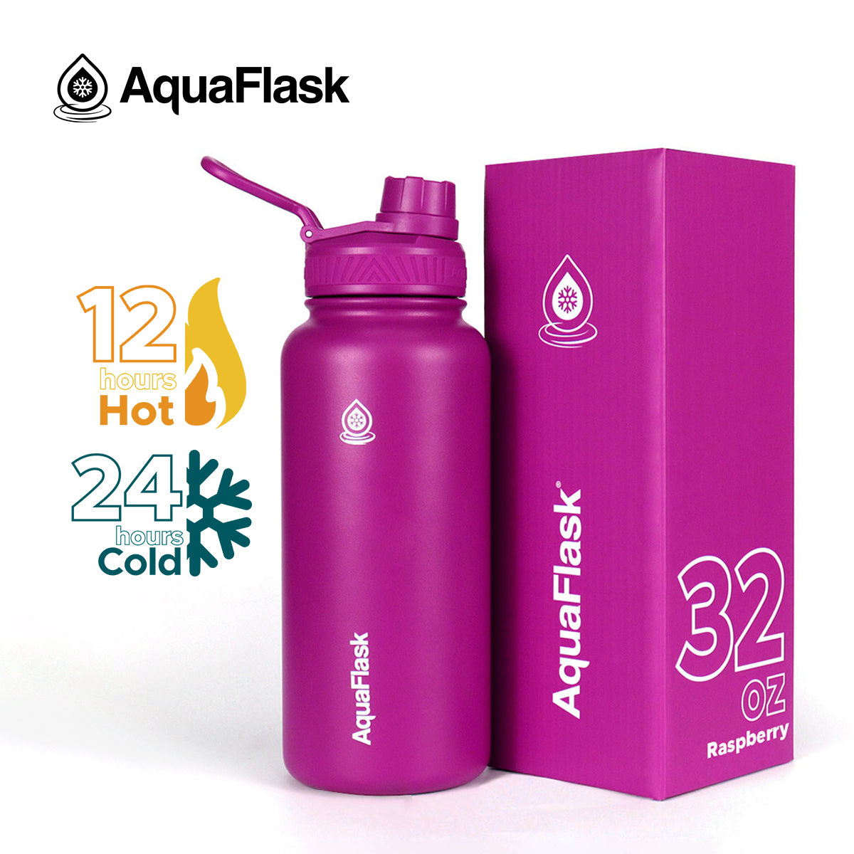 AQUAFLASK (32oz) Wide Mouth w/ Spout Lid - V2