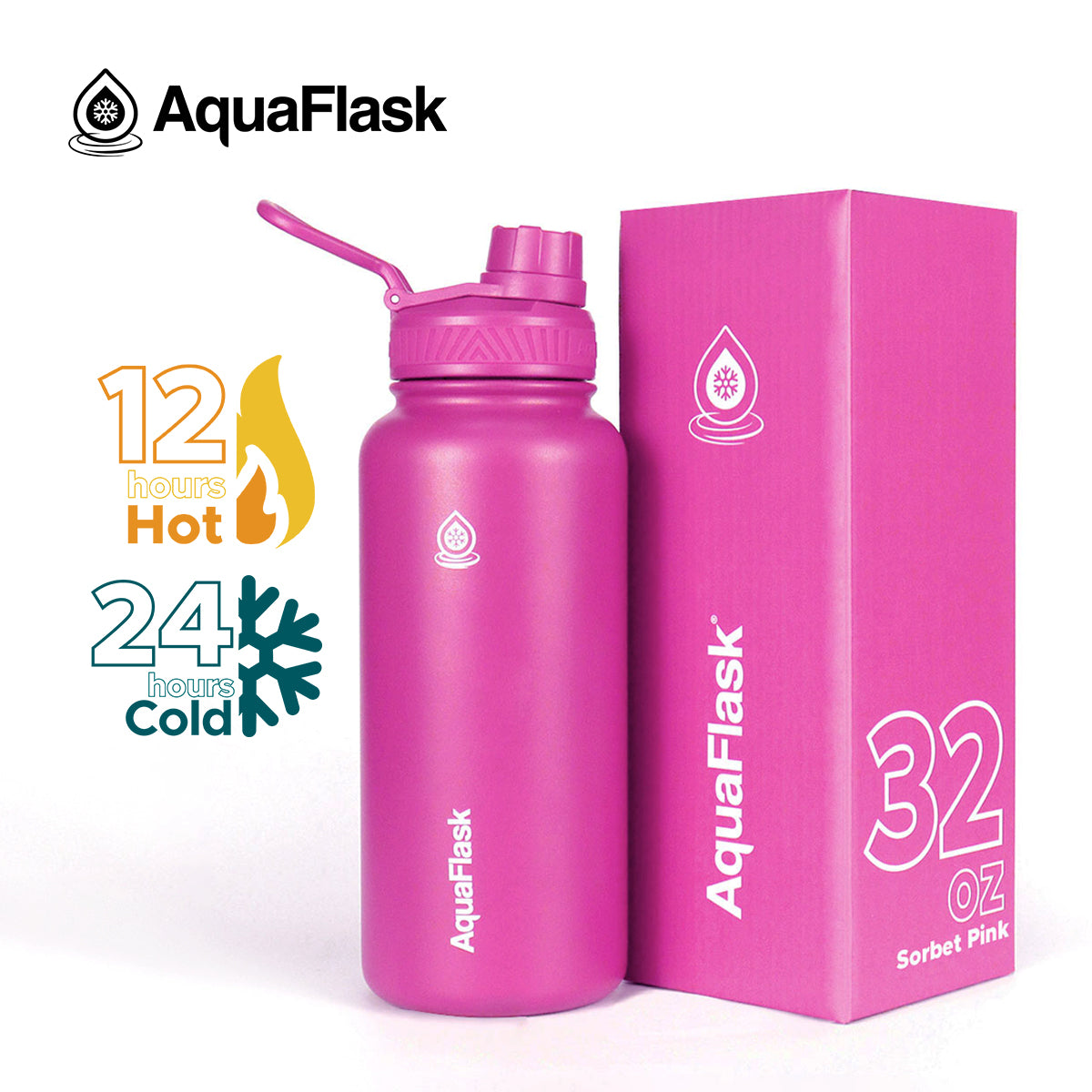 AQUAFLASK (32oz) Wide Mouth w/ Spout Lid - V2