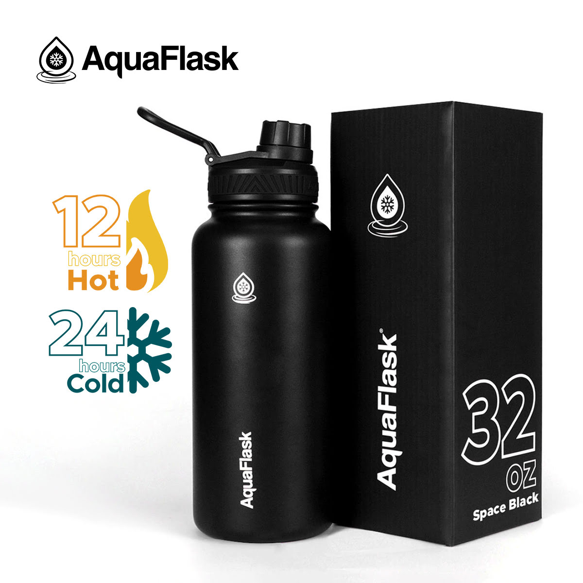 AQUAFLASK (32oz) Wide Mouth w/ Spout Lid - V2
