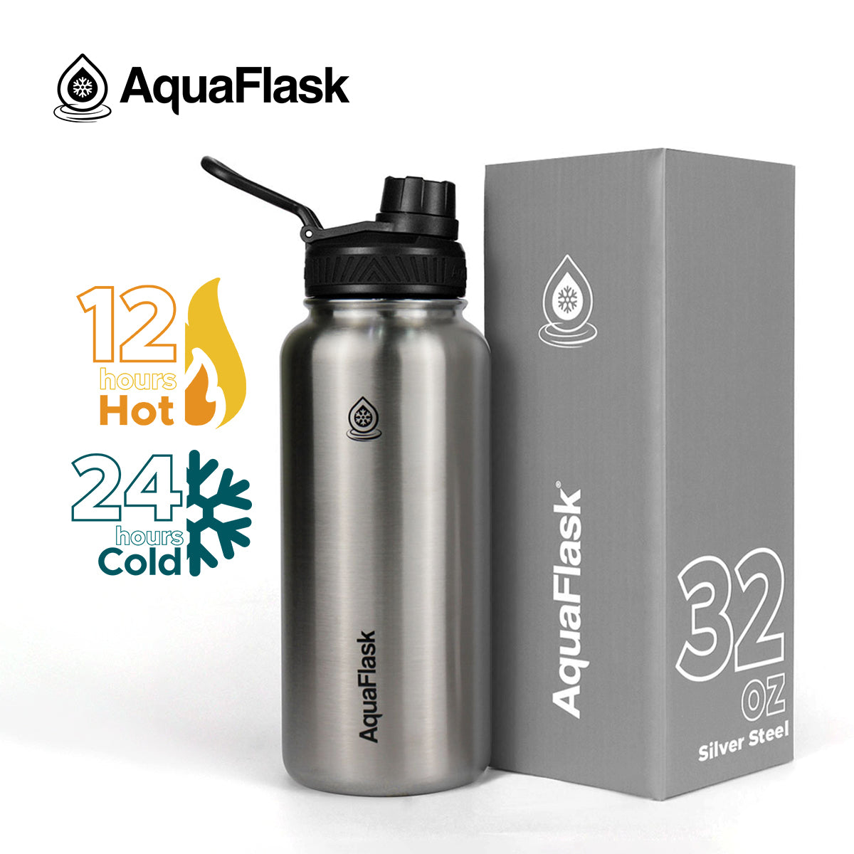 AQUAFLASK (32oz) Wide Mouth w/ Spout Lid - V2