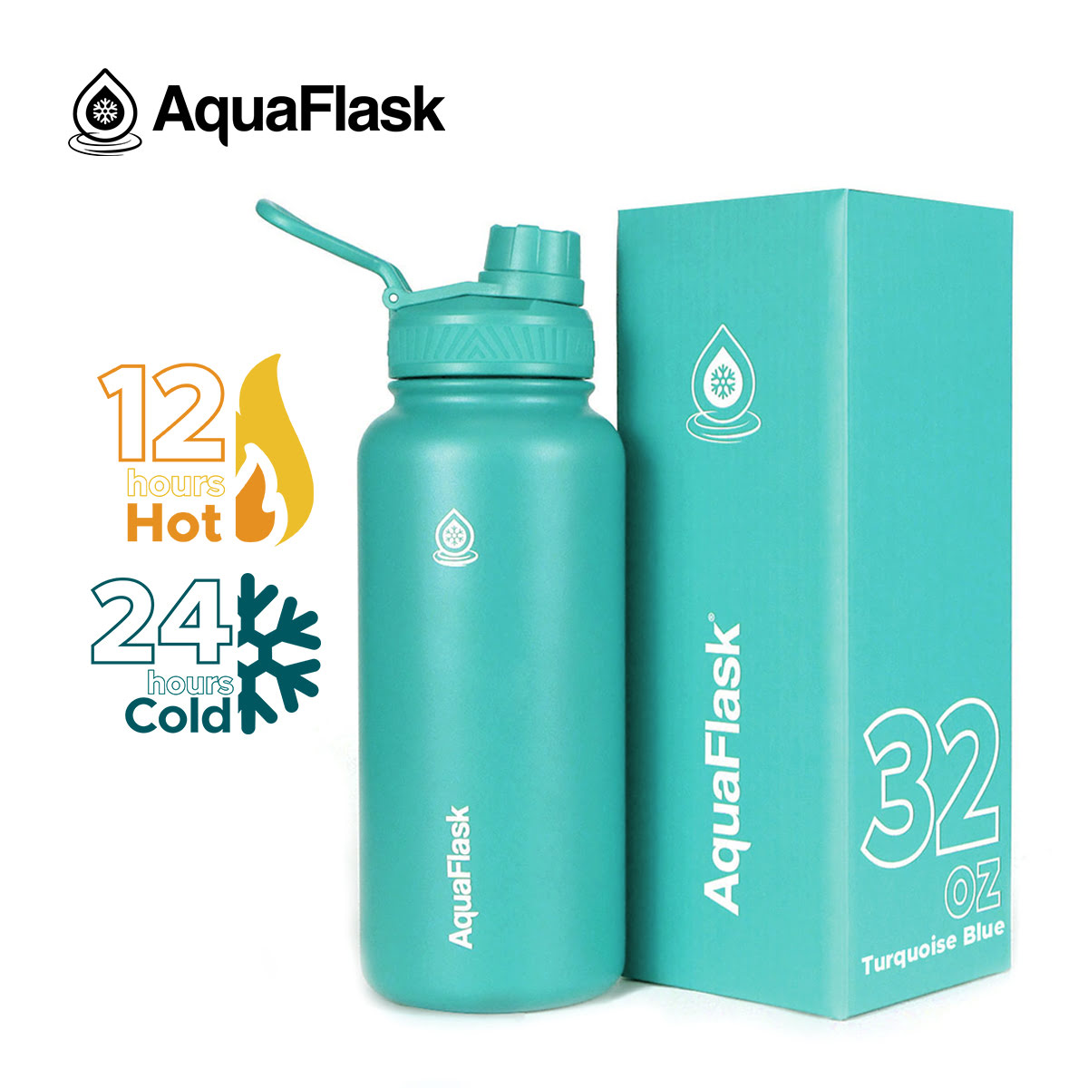 AQUAFLASK (32oz) Wide Mouth w/ Spout Lid - V2