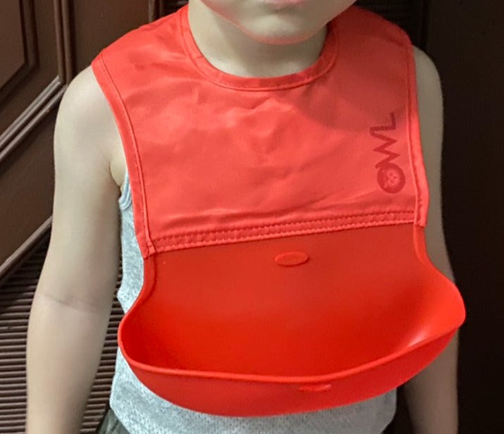 Owl Baby Foldable Silicone Bib