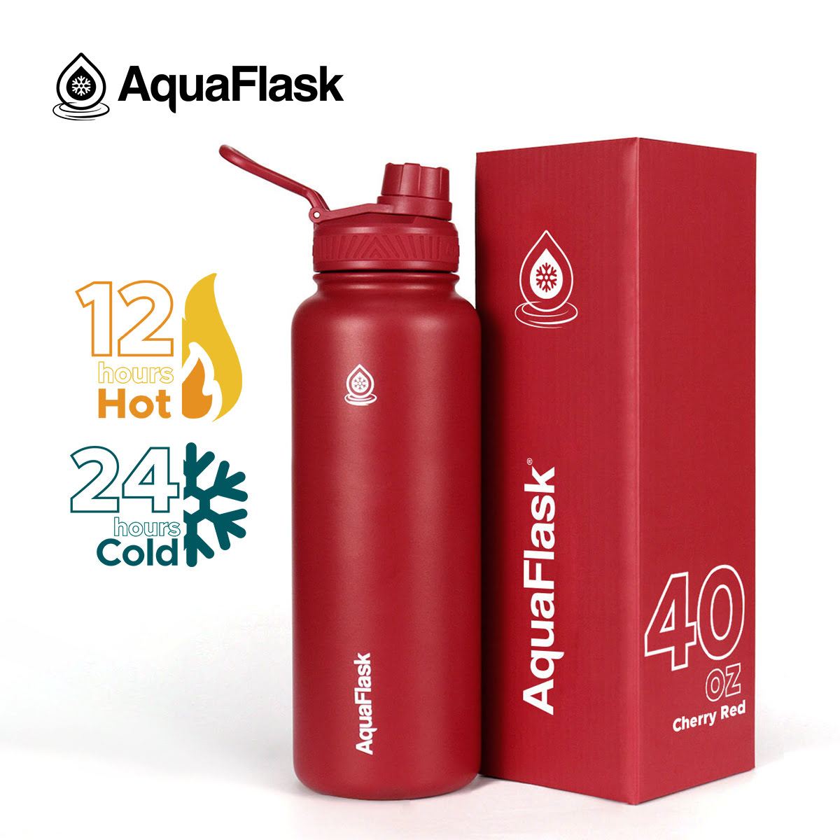 AQUAFLASK (40oz) Wide Mouth w/ Spout Lid - V2