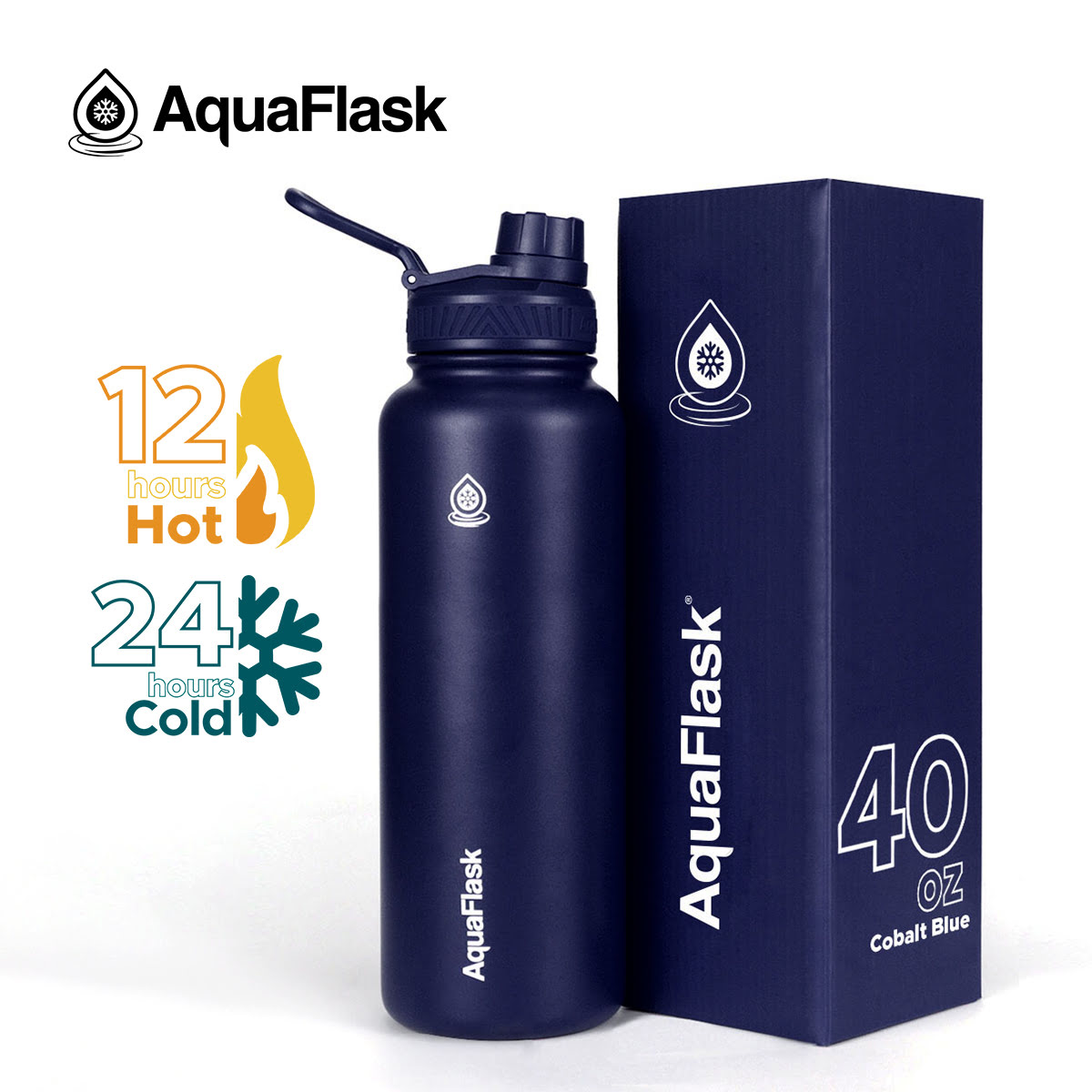 AQUAFLASK (40oz) Wide Mouth w/ Spout Lid - V2