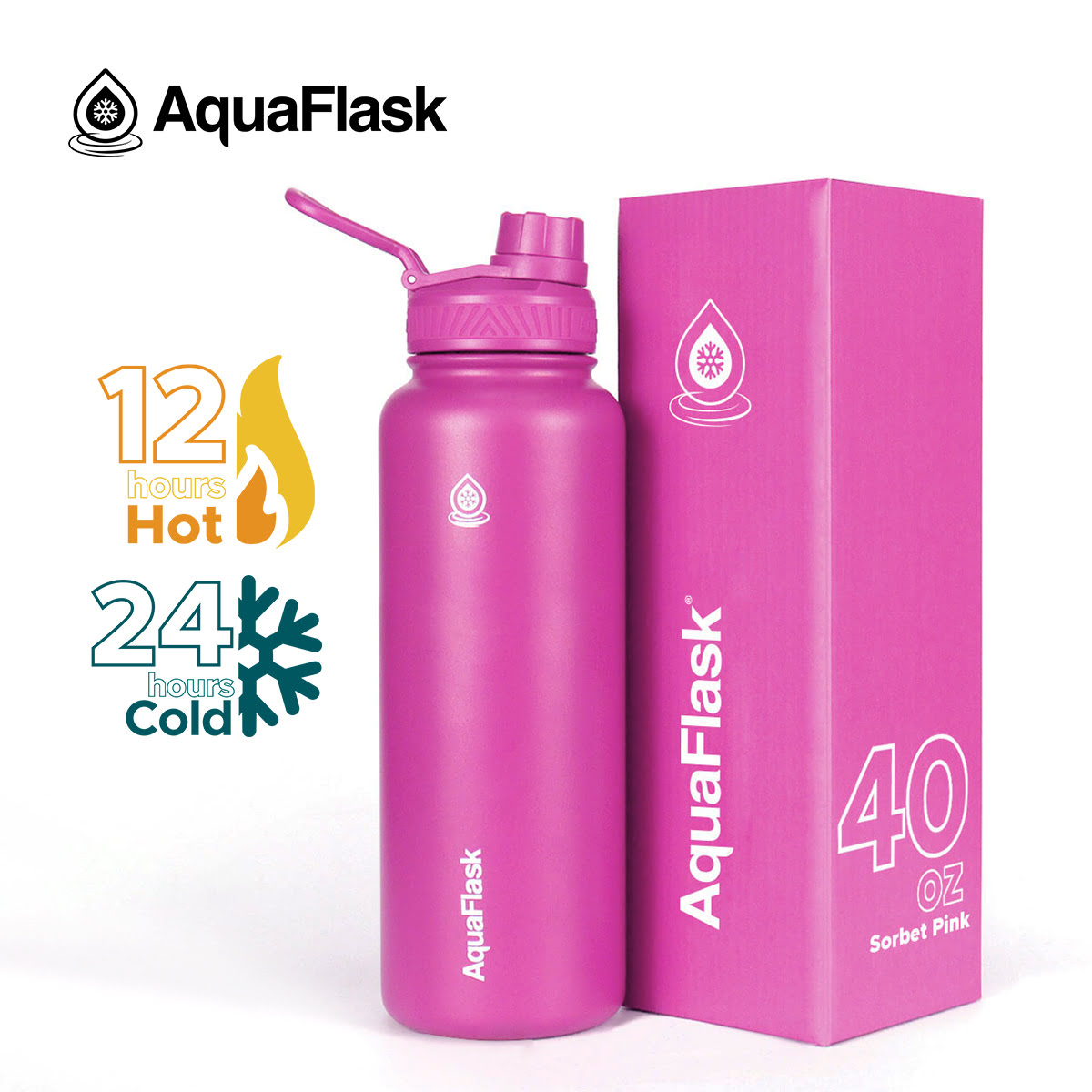 AQUAFLASK (40oz) Wide Mouth w/ Spout Lid - V2