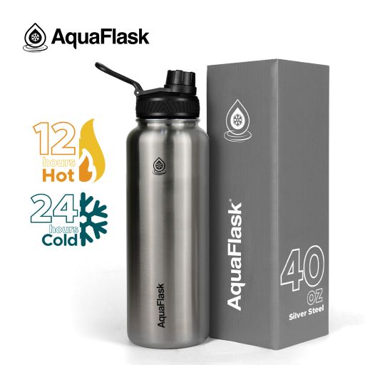 AQUAFLASK (40oz) Wide Mouth w/ Spout Lid - V2