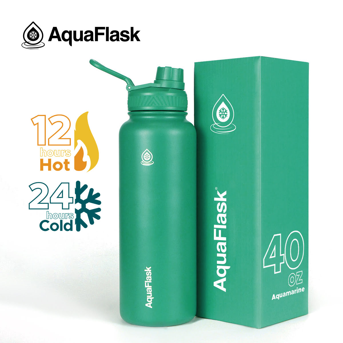 AQUAFLASK (40oz) Wide Mouth w/ Spout Lid - V2