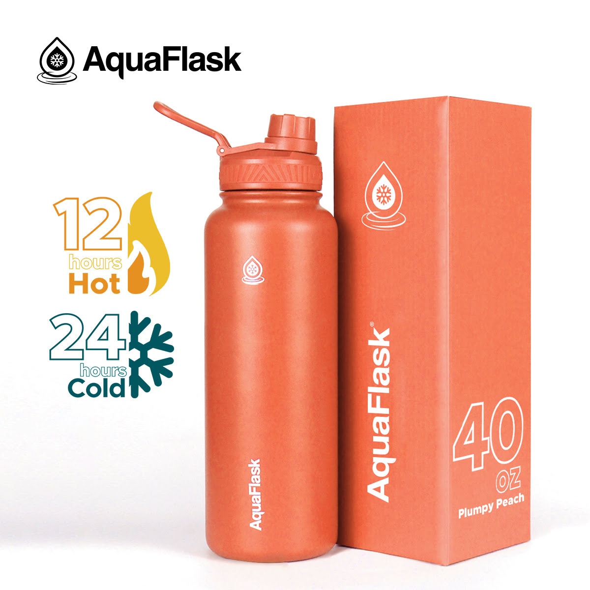 AQUAFLASK (40oz) Wide Mouth w/ Spout Lid - V2