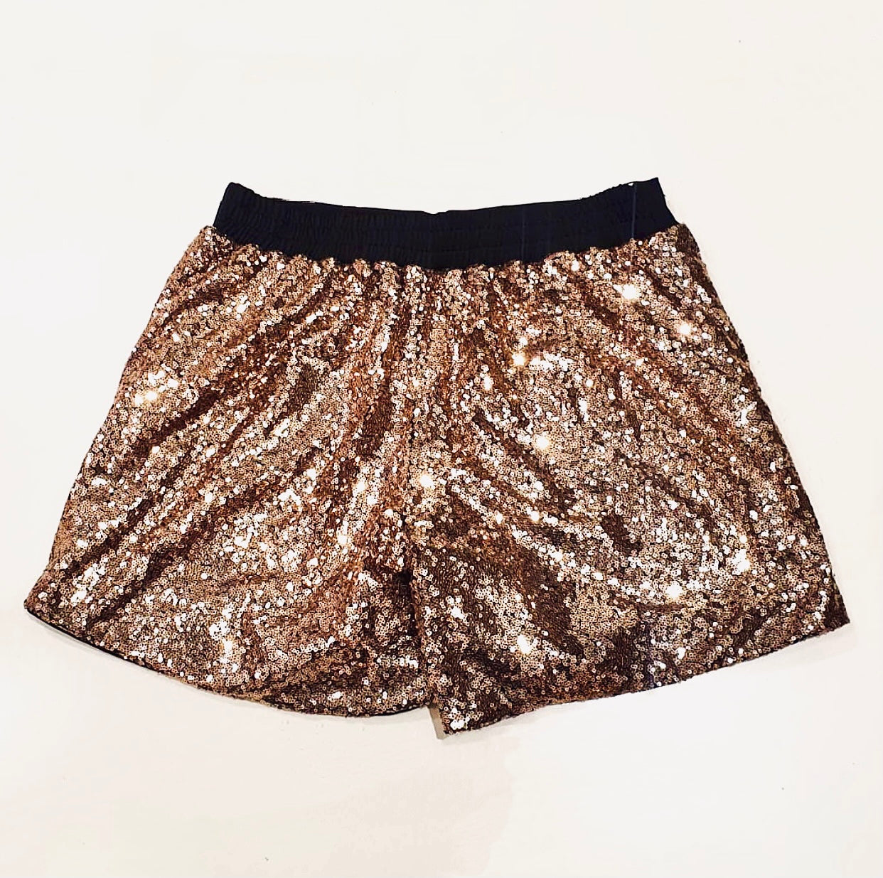 Canvas Natasha Sequin Shorts in Red and Gold Ombre